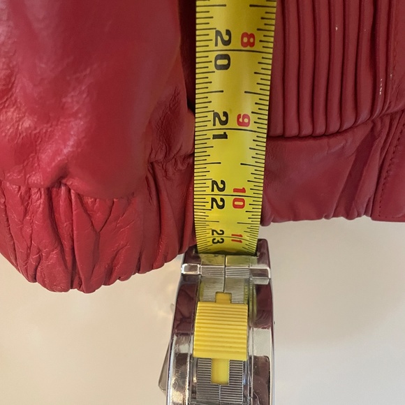 Vintage Red Marco Morani Leather Moto Jacket - Picture 7 of 8